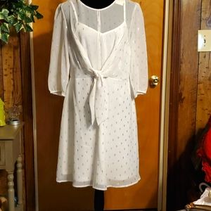 Cato's White/silver dress size 14 NWT